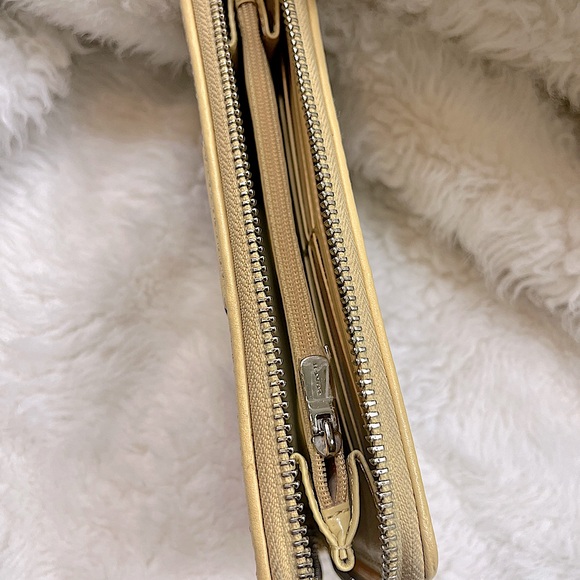 Coach Signature Tan and Golden Yellow Color-Block Coated Canvas Wallet - Picture 10 of 10